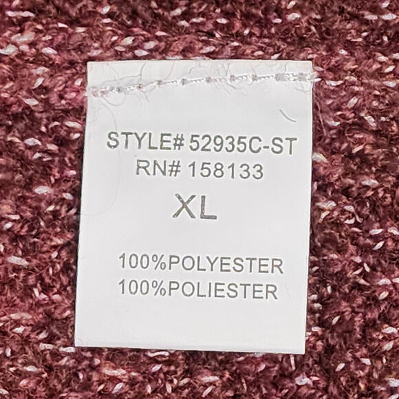 Pink Clover Stitch Fix Textured Open Cardigan Burgundy Speckled Women's Size XL - Picture 5 of 7